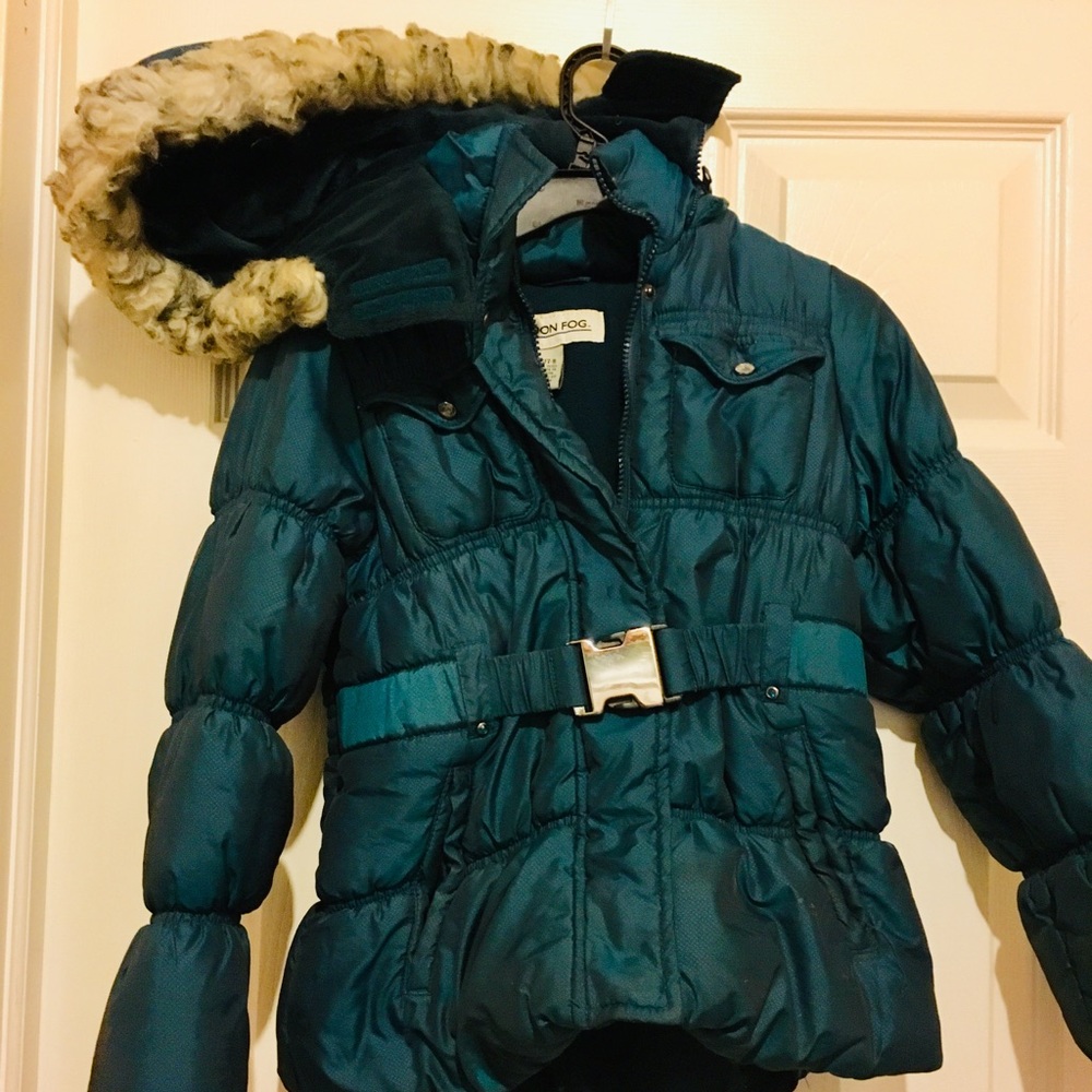 💕Girls London Fog Fur Lined Parka size 10/12💕